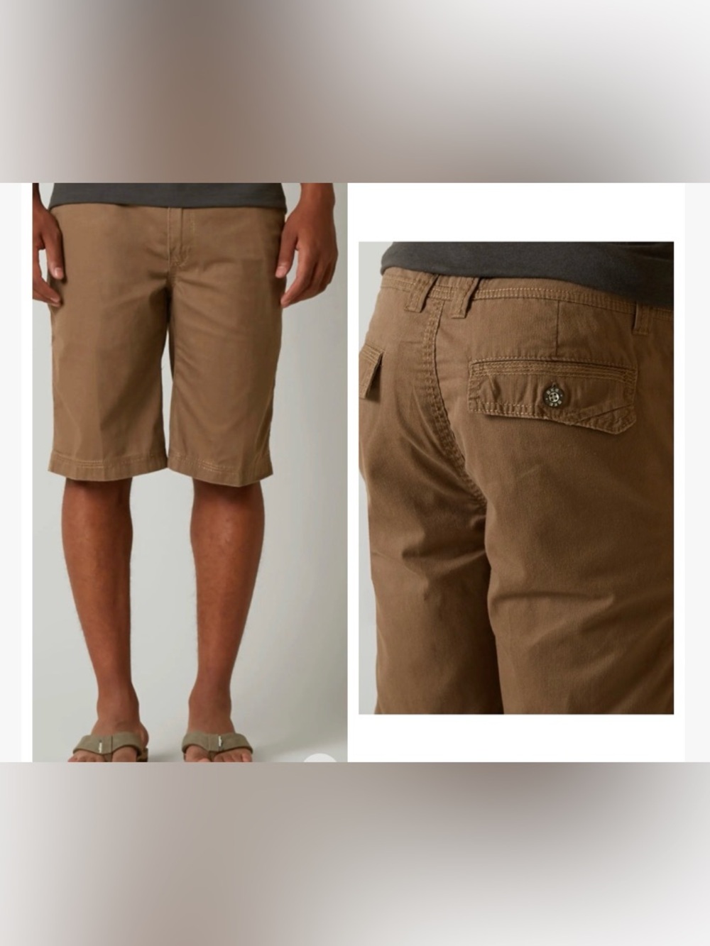 BKE MILLER STANDARD FIT DARK KHAKI CHINO SHORTS SIZE 31
